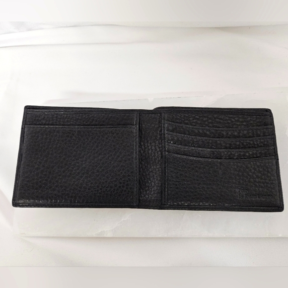 Polo Ralph Lauren Black Pebbled Leather Bi Fold Wallet And Catalina Pass Insert - Picture 4 of 8